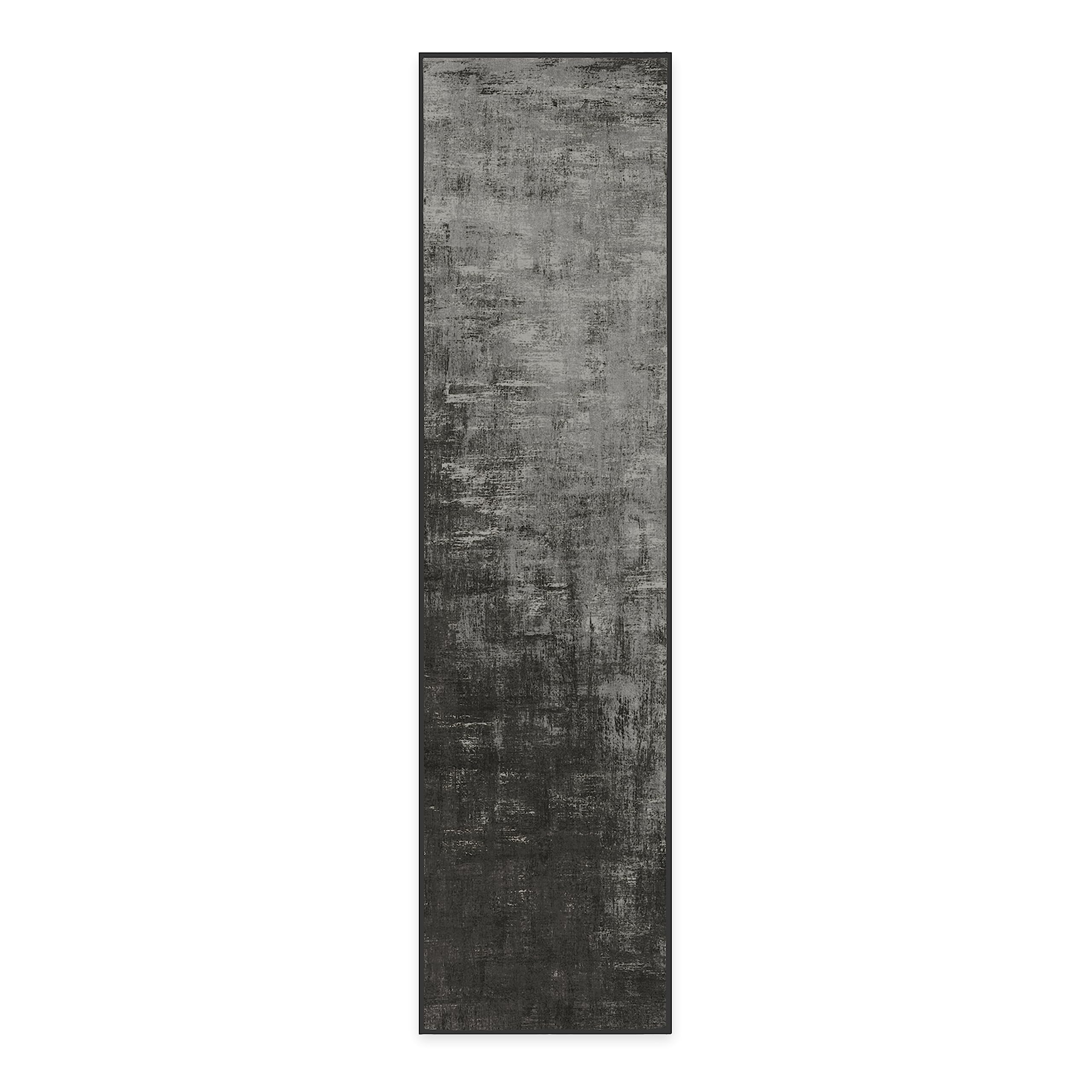 RUGGABLE Washable Modern Runner Rug – Impasto Greyscale 2.5x10, Stain-Resistant, Non-Slip Hallway Runner with Cushioned Pad – Machine Washable Rug for Hallway, Entryway, Living Room & Kitchen
