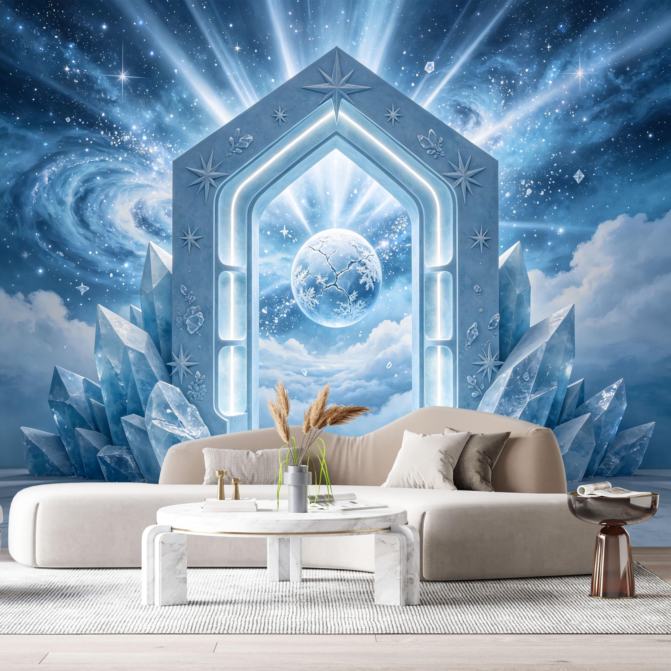 Custom Size Wall Murals Fantasy Cosmic Archway Planet Oil Painting 3D Trompe L'Oeil SelfAdhesiveWall Fabric Removable Wallpaper Wall Decor for Living Room Bedroom Bathroom