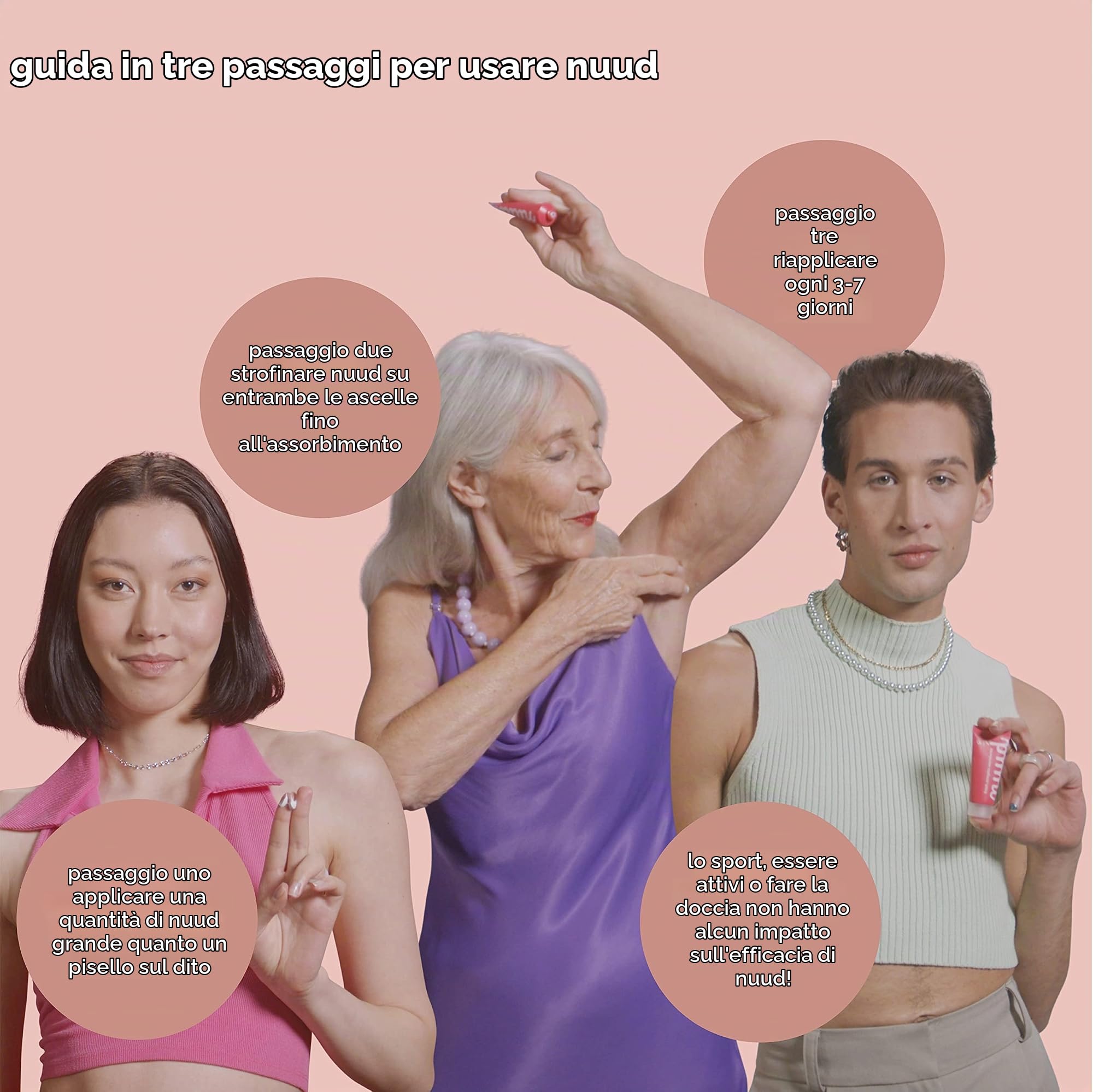 NUUD il pack unsaccodinuud | Deodorante naturale vegano contro l'odore del sudore | Cosmetici naturali senza alluminio, alcool, prodotti chimici e test sugli animali | dura 60 settimane (120ml)