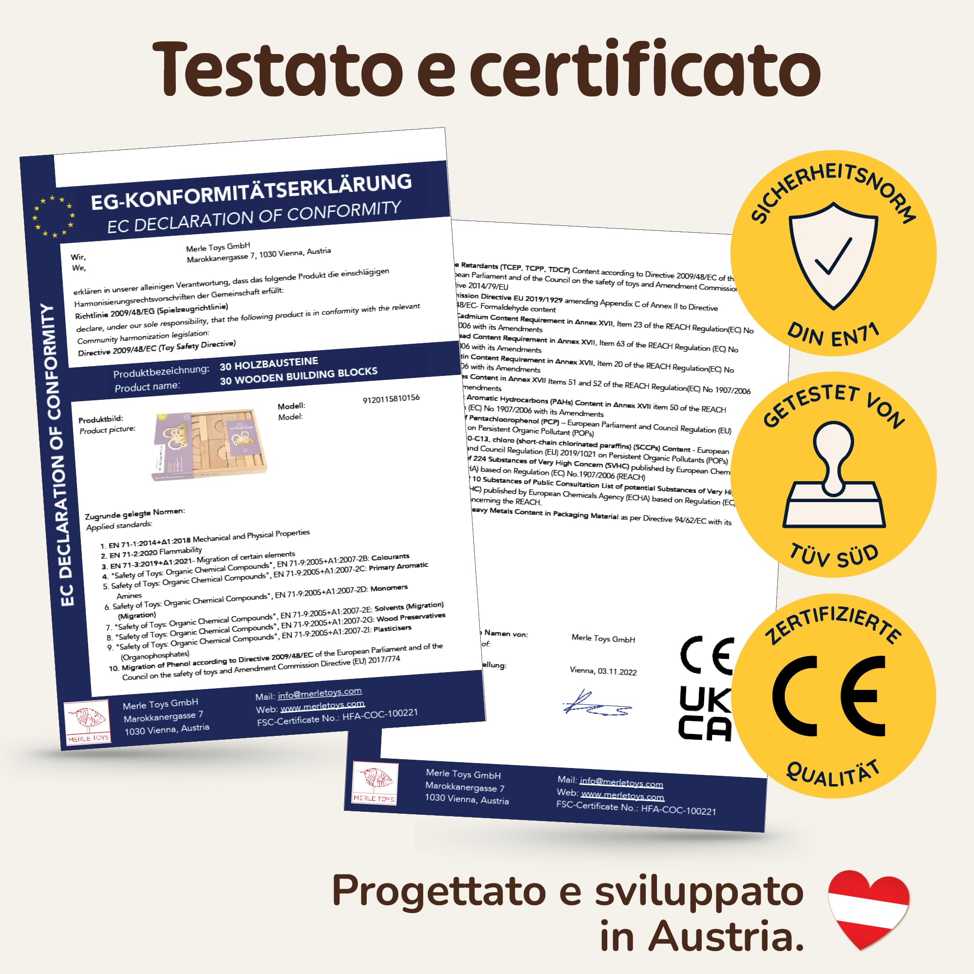 Blocchi Costruzioni per Bambini 2 Anni, Costruzioni Legno Bambini, Set Arco | Blocchi di Legno 100% FSC, Mattoncini Costruzioni Grandi per Bambini 2 Anni, Mattoncini Legno, Costruzioni per Bambini 3 Anni