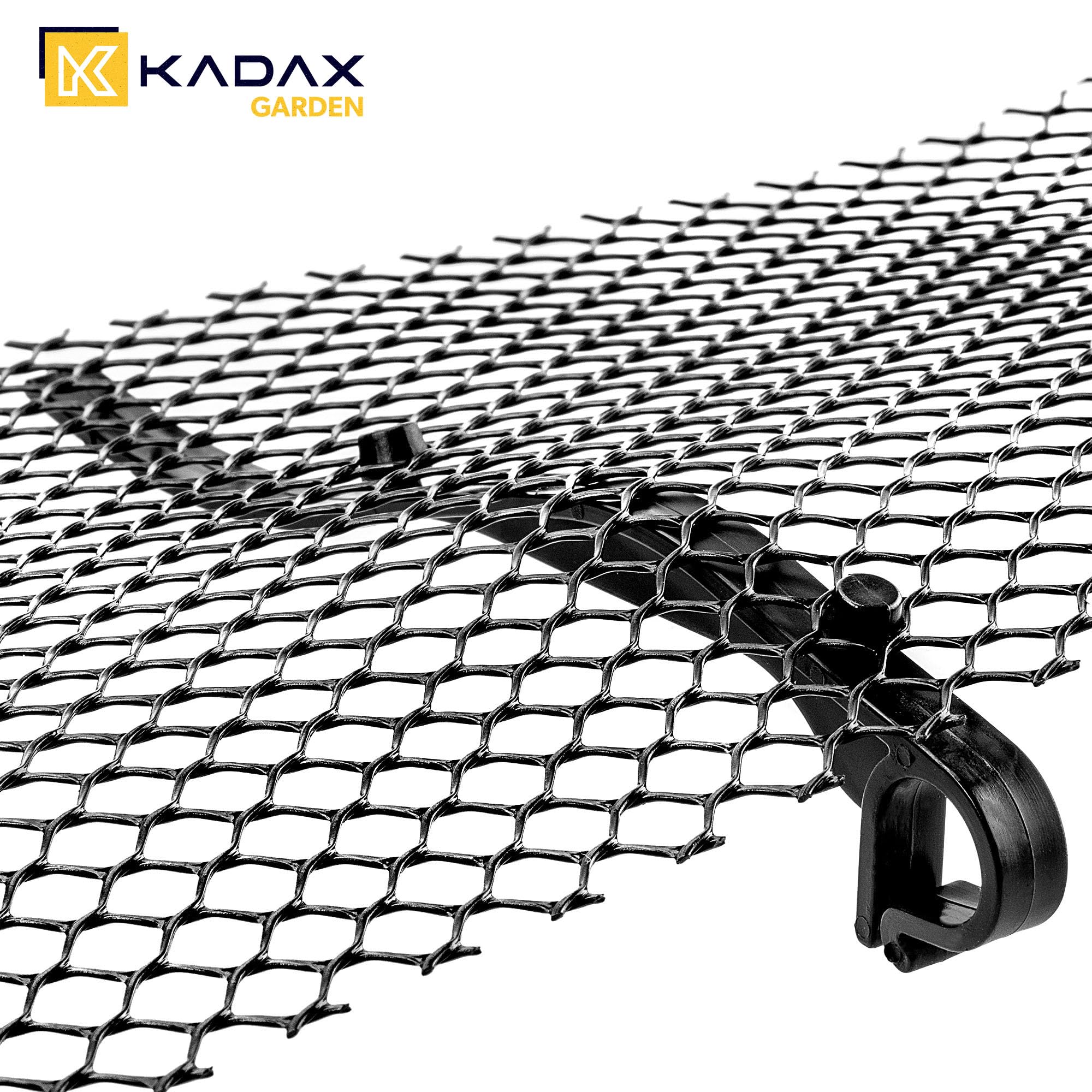 KADAX 2 x kratka ochronna do rynien dachowych, 16 cm x 6 m, ochrona przed liśćmi z tworzywa sztucznego, do rynien deszczowych, kratka ochronna z klipsami mocującymi, ochrona rynny dachowej