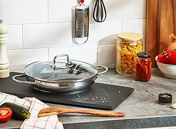 Amazon.com: WMF Serving Pan Coated Devil Glass Lid, Silver