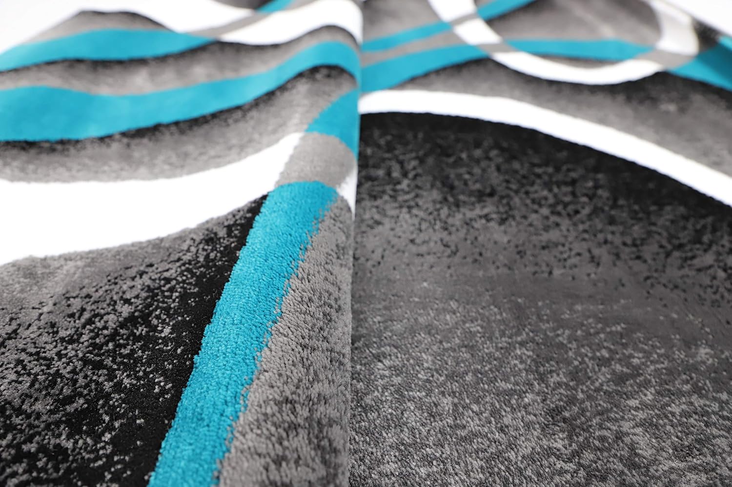 GLORY RUGS Modern Area Rug 4x6 Turquoise Swirls Carpet Bedroom Living Room Contemporary Dining Accent Sevilla Collection 4816A - Image 5