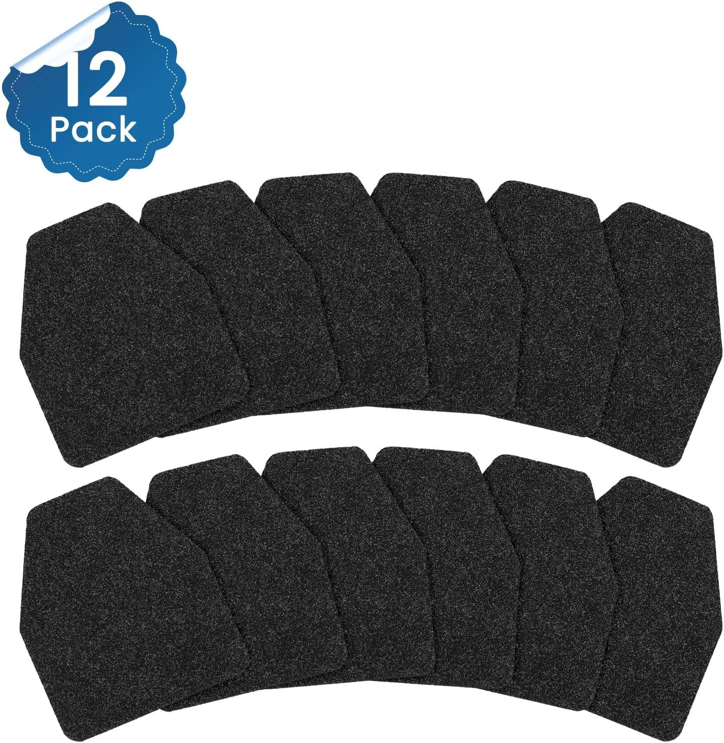 12 Pack Commercial Urinal Mats, Non-Slip Urinal Floor Mat for Men's Bathroom, Washable Rubber Urinal Pads for Business Bathroom