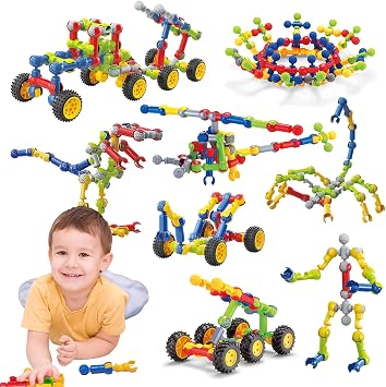 Kids STEM Building Toys for 3 4 5 6 7 8+ Year Old Boys Girls Birthday Gifts | 110 Pcs Building Blocks STEM Kits, Learning Boy Toys Age 3-5 4-6 6-8, Classroom Educational Creative Construction Engineering