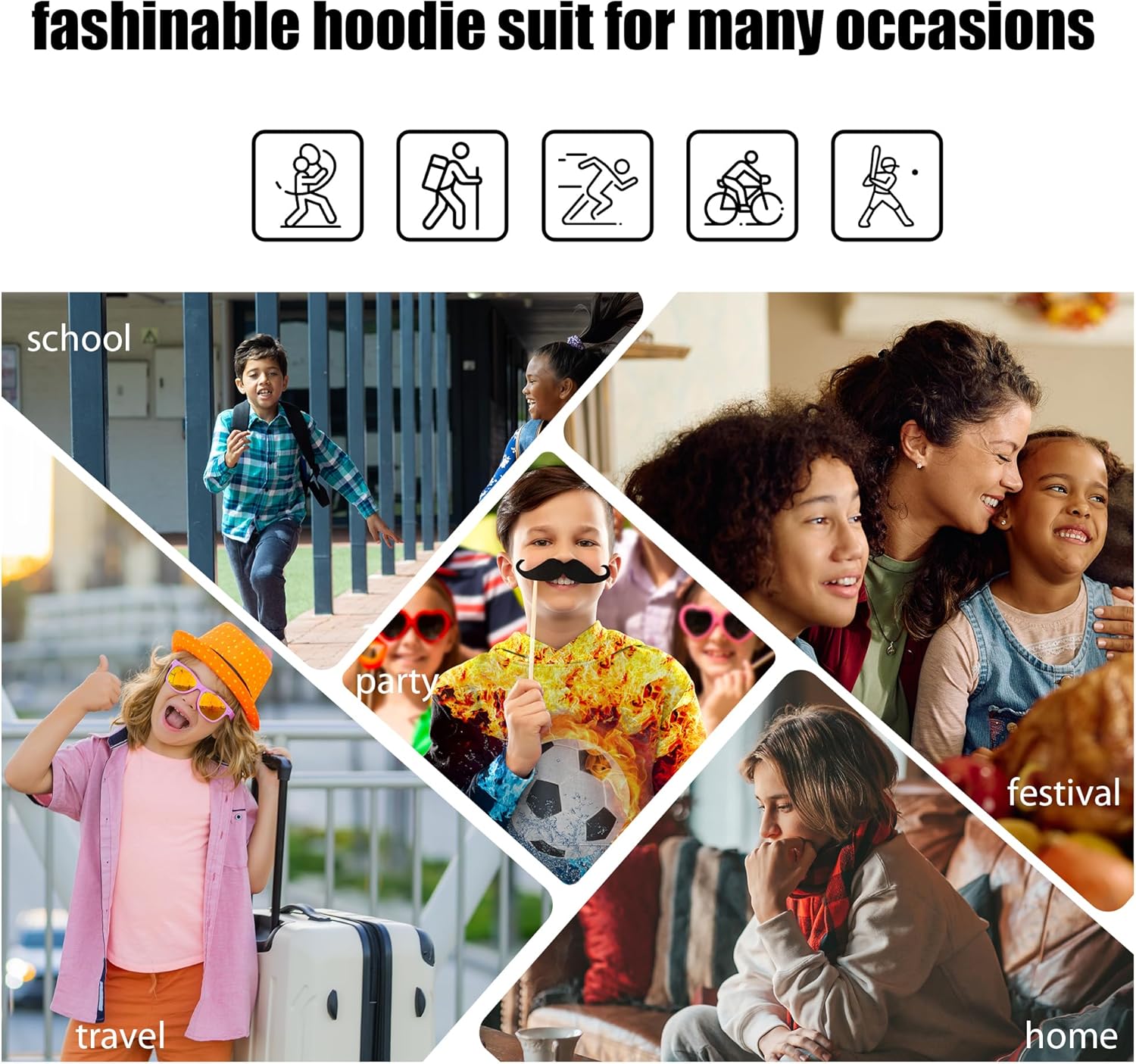 Boys Girls 3D Graphic Hoodie Pullover, Novelty Unisex Hooded Sweatshirt, Casual Long Sleeve Hoodies for Kids Teen - Image 6