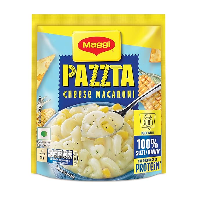 PAZZTA -MAGGI- Instant -Pasta- Cheese- Macaroni, 75 G Pouch,Vegetarian.