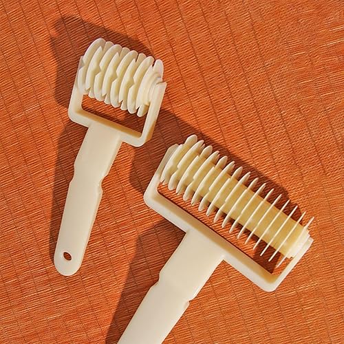 Cortador de rodillos de celosía, dos tamaños para tarta, pizza, galletas, masa, celosía, herramientas de pastelería para el hogar (S + grande)