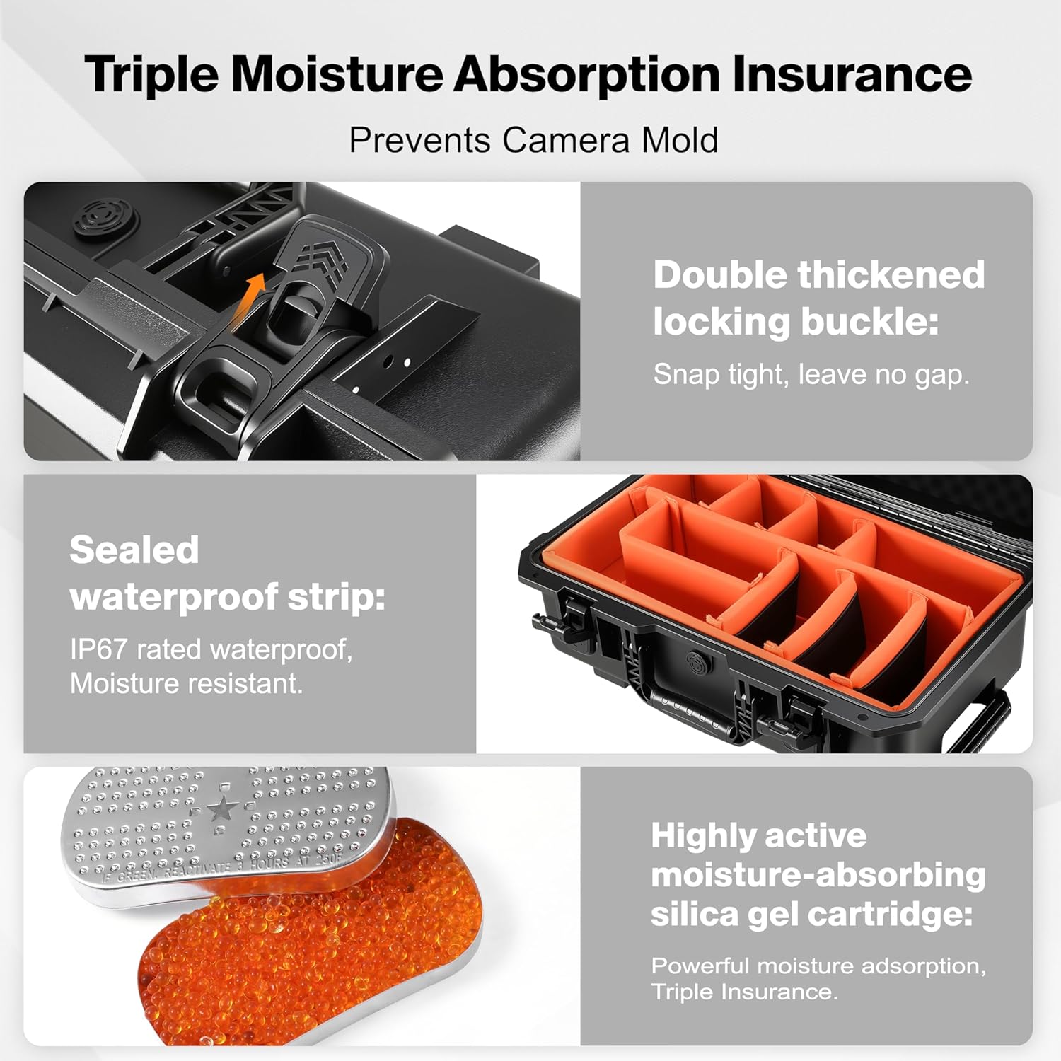 Rolling Camera Case Waterproof Travel Drone Photo Kit Hard Case with Padded Dividers and Wheels Dustproof/Impact Resistant,Allowed on Board 22.7” x13.8” x 8.07” Black