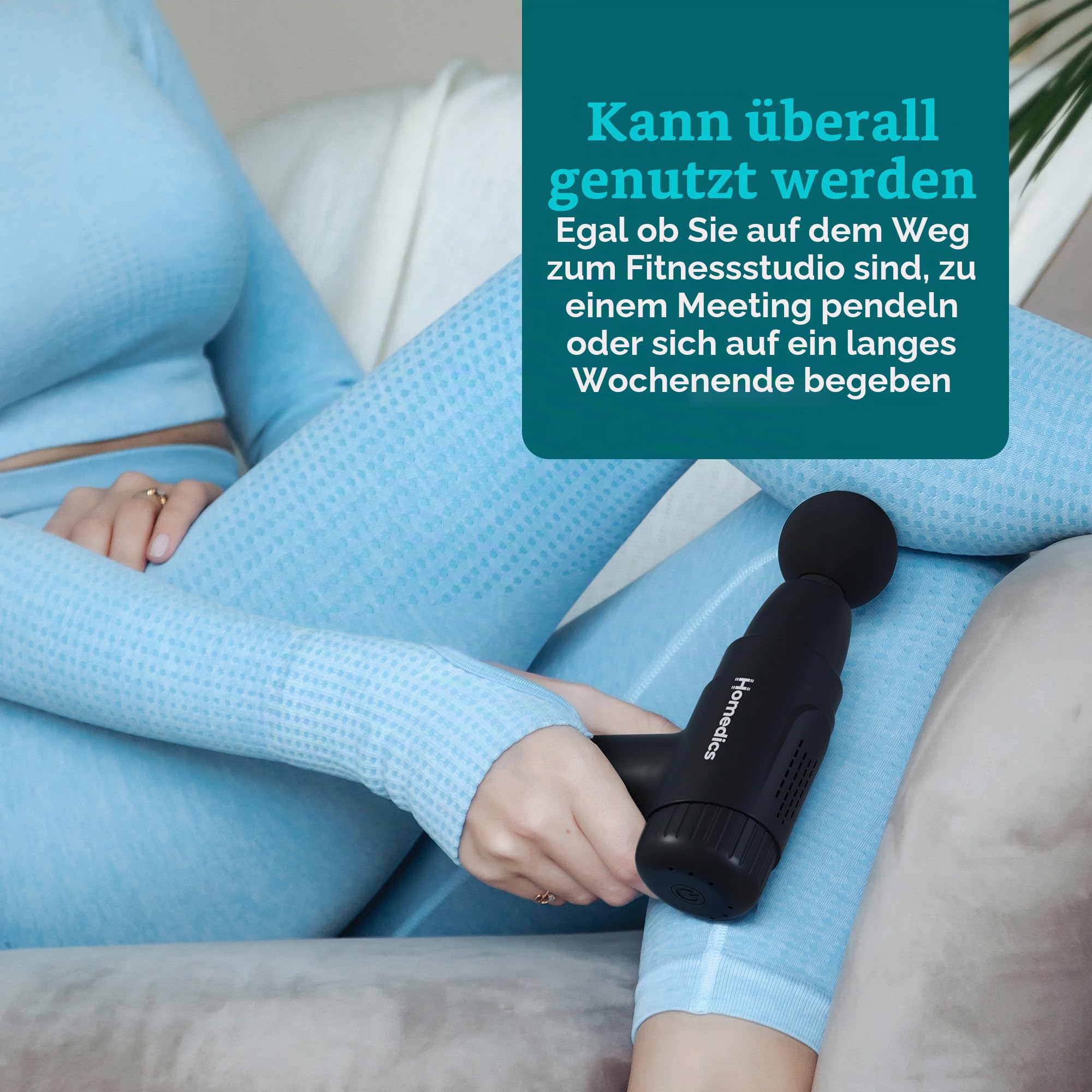 Homedics NOVO Mini Massagepistole, Klopfmassagegerät, Schwarz | Kleines Elektrisches Handmassagegerät, 4 Aufsätze, 6 Intensitätsstufen, Vibrationsmassage, Muskelentspannung