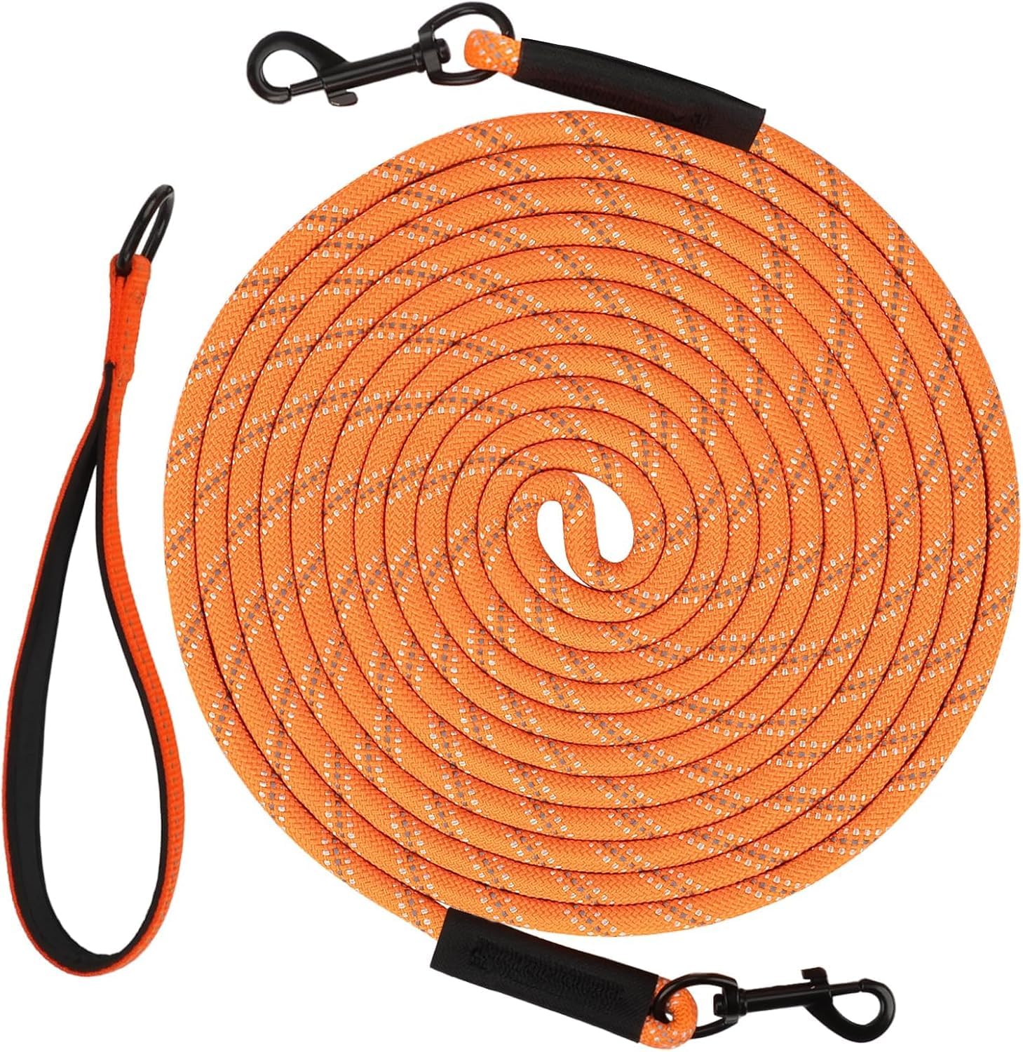 Tiyiyok Schleppleine Hund 10 Meter Orange - Trainingsleine Mit Robustem Karabiner