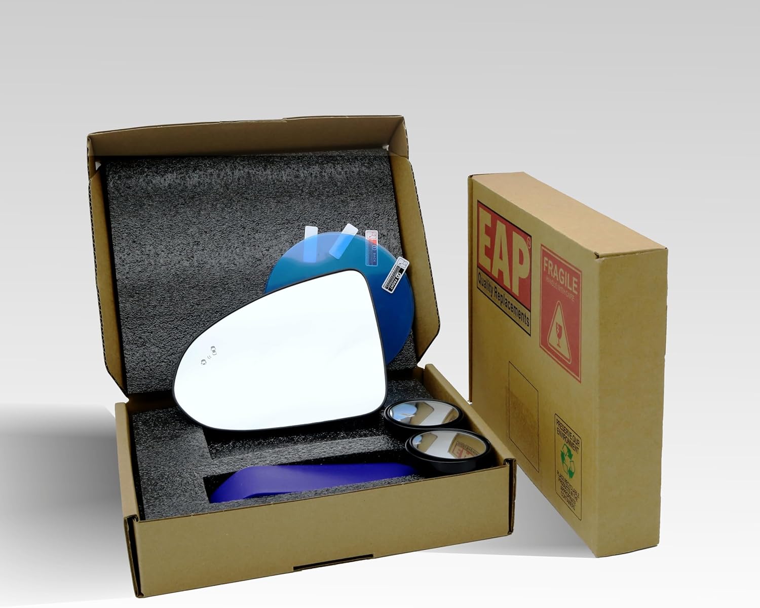 EAP Driver Side Mirror Glass Compatible with Hyundai Sonata 2020-2023, Heated with Blind Spot 87611L0010 HY1324147