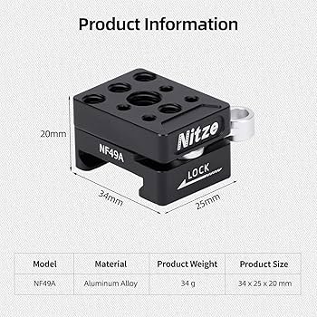 Amazon | Nitze クイックリリースNATOクランプ、1/4インチのネジ
