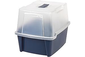 IRIS USA Clear Litter BoxEnclosure for Stress-Free Cat Relief