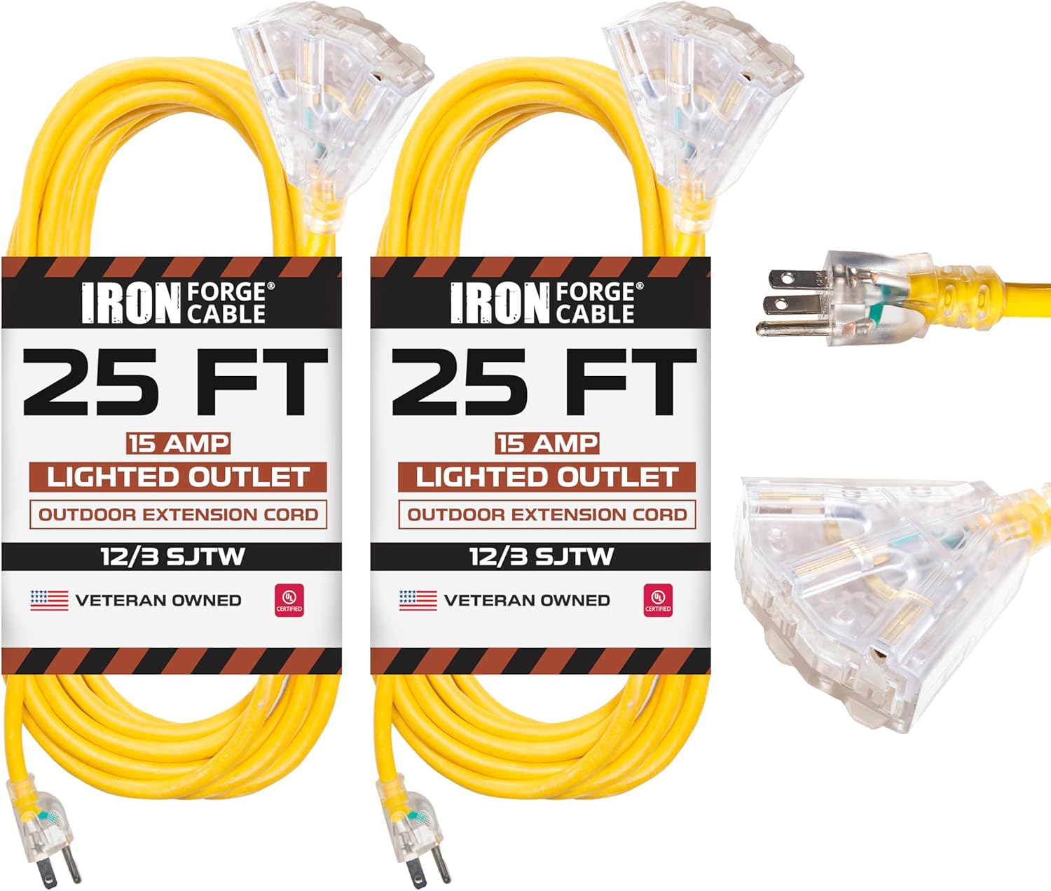 Iron Forge Cable 25 ft 3-outlet outdoor extension cord