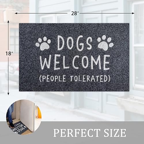 Miniatura 3 de AAZZKANG Tapete de puerta para perros con parte trasera de goma antideslizante, divertido tapete de pata fácil de limpiar para interiores y