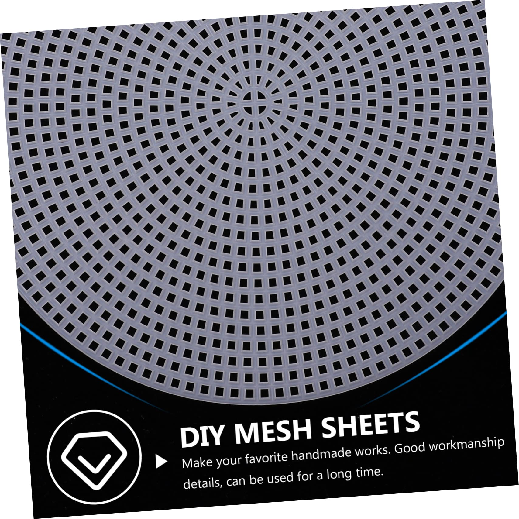 Operitacx Mesh Plastic Sheets Embroidery Yarn 10pcs Round Braided Pads Black Mesh Fabric for DIY Coasters