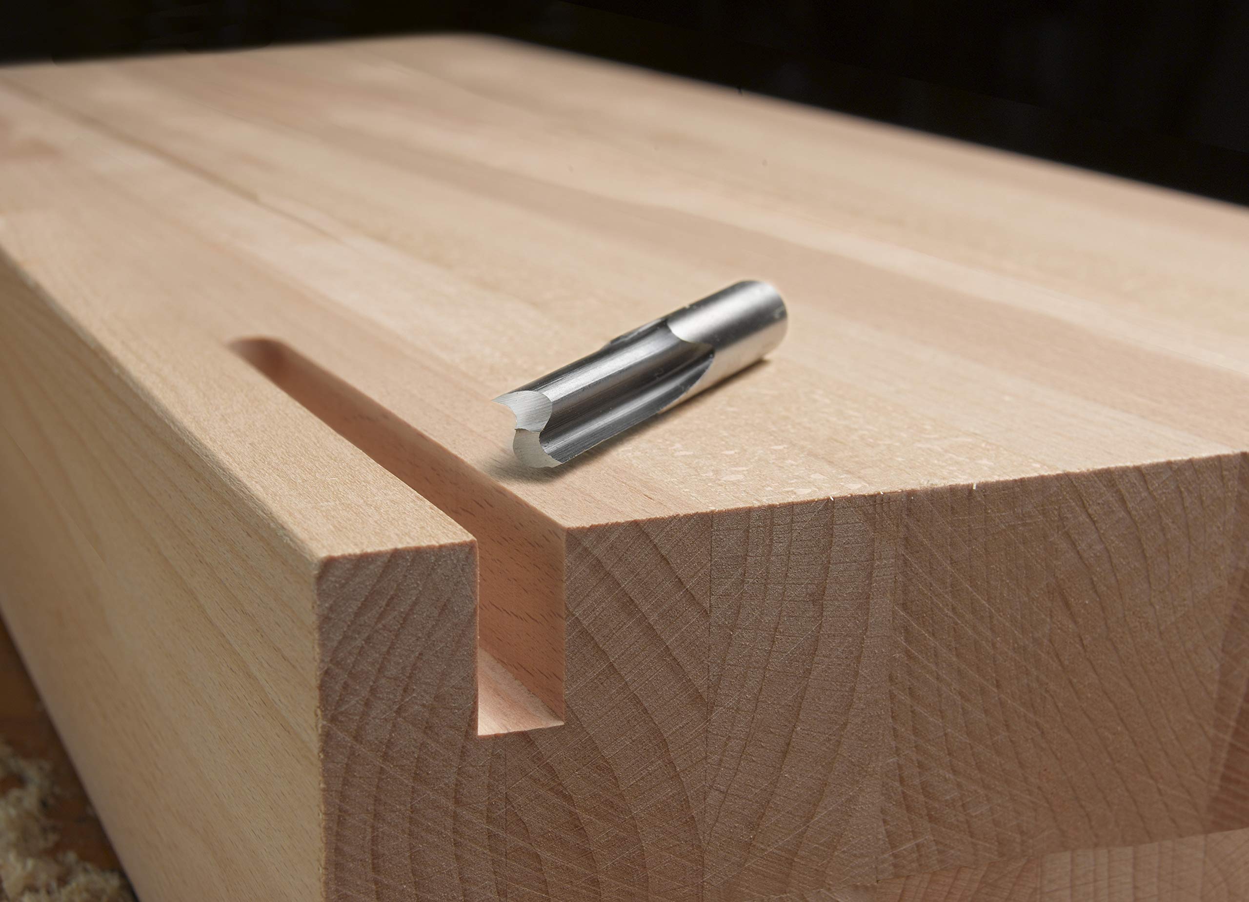 kwb 7510-10 HSS Groove Cutter Professional (per legno, Ø 10mm, lunghezza di lavoro 20mm, gambo 8mm, realizzato in Germania, abbinabile tutto al solito fresatura a mano)