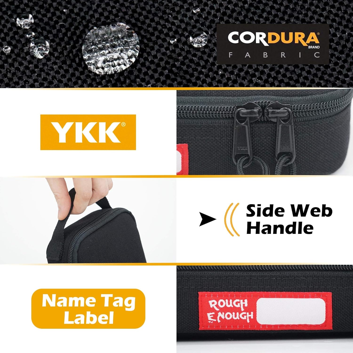 Rough Enough Small Tool Bag Pouch Large Black Pencil Case Box for Kids Boys School Cordura Heavy Duty : Arts, Crafts & Sewing