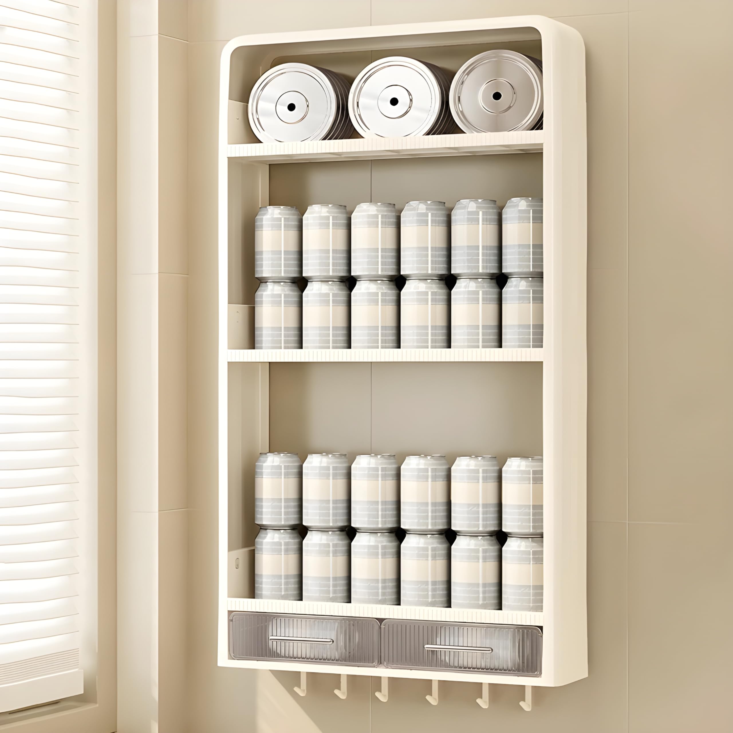 KREPS Shower Caddy Shelf Organizer Rack,Self Adhesive,Multifunctional Shelf Over Wall Mounted Bathroom Toilet Shelving For Bedroom and Kitchen Decoration (3-Layer, 3-Layer with Drawers & Hooks) (B0CWH3MLL1) Amazon Price History, Amazon Price Tracker