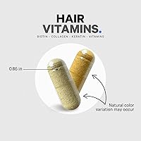 Vista 8 de Codeage Vitaminas para el cabello 10000 mcg de biotina, queratina, colágeno, vitamina A, B12, C, D3, E, zinc, inositol, apoyo para el cuidado