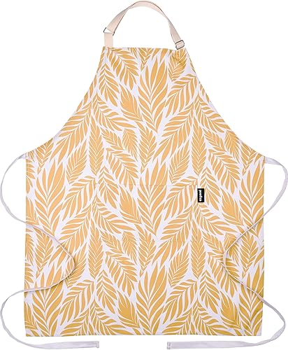 Delantales impermeables ajustables de alta calidad para mujer con bolsillos, delantal de polialgodón lindo para cocina, cocinar y hornear