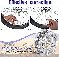 Vista 7 de 7 llaves de radios de bicicleta, herramienta de llave dinamométrica de radios de acero para llantas de bicicleta, kit correcto de llanta