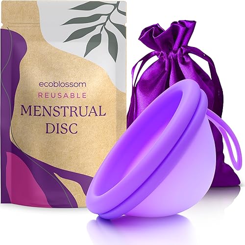 Miniatura 9 de Ecoblossom Disco menstrual reutilizable, copa menstrual, disco de período suave para mujer, diseñado con taza de período de silicona flexible de