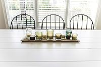 Vista 3 de Creative Co-Op Wood Tray with 9 Green Glass Votive Holders