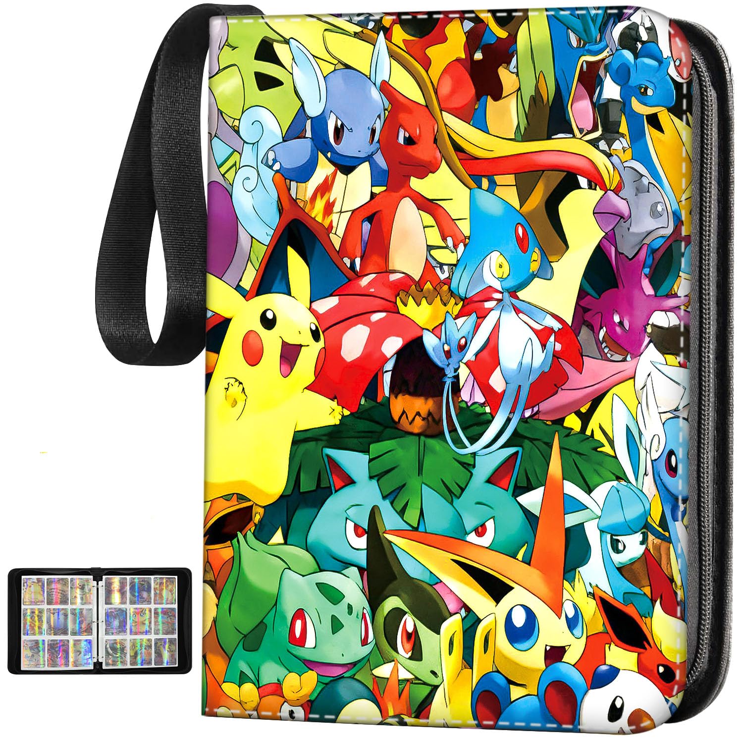 Sammelkarten Album, 9-Taschen Karten Sammelalbum Groß 900 Karten Kapazität, PU Tragbar Wasserdicht Sammelmappe Karten Ordner, Geschenke für Sammler und Kinder. Mit 50 PCS Seiten Abnehmbaren Hüllen