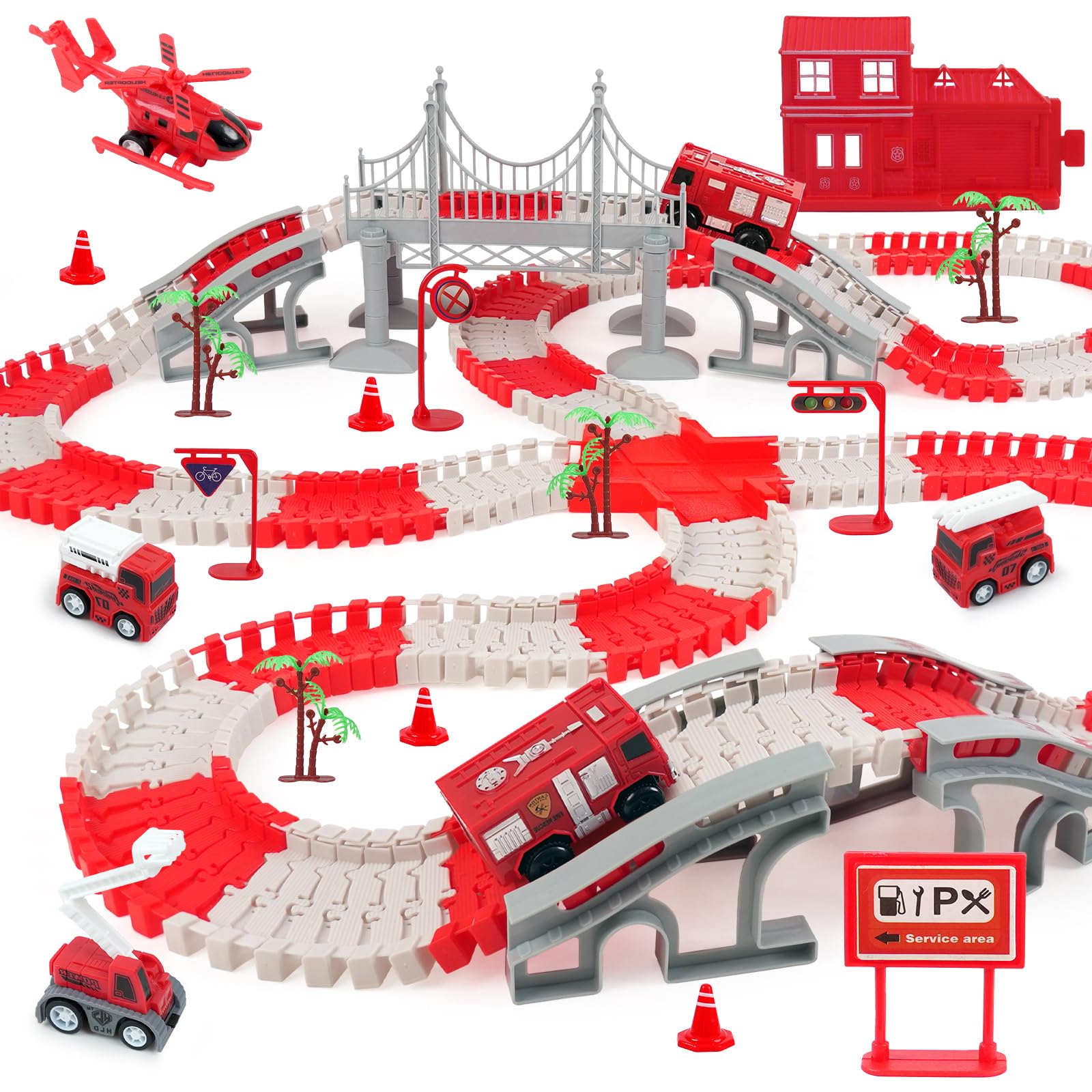 Dinosaur Track Toy Set - Kids Ages 3-5 -12
