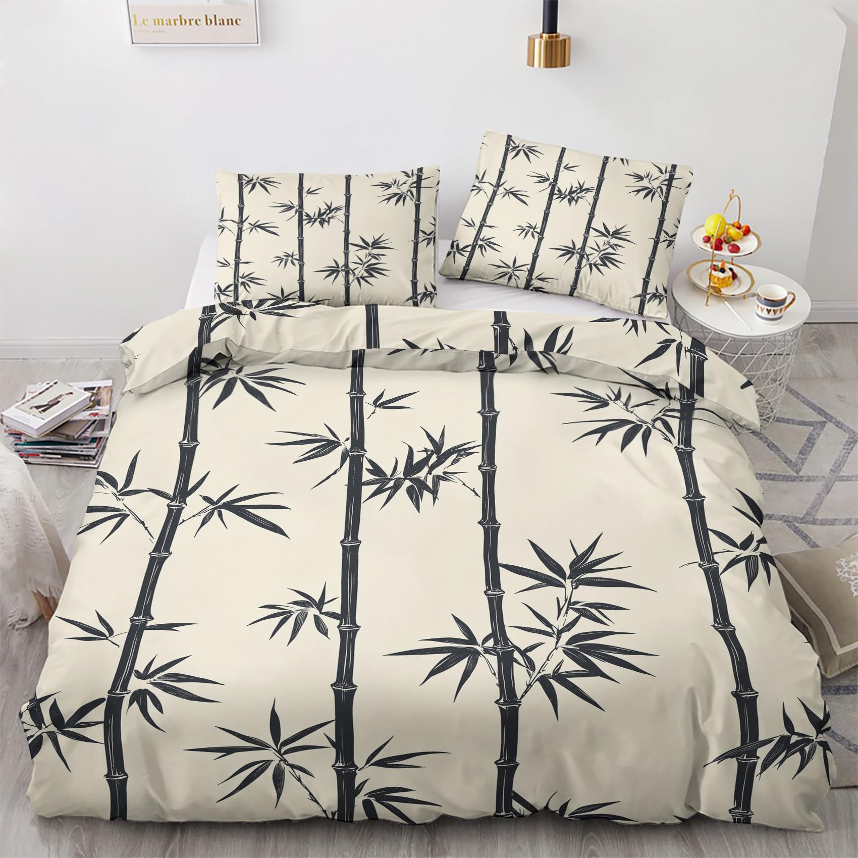 Nogawa Multicolor Japanese Oriental Bedding Double - Chinese Duvet Cover Double, Reversible Quilt Cover & 2 Pillowcases With Zip And Ties, Ultra Soft And Breathable Brushed Microfibre Bed Set