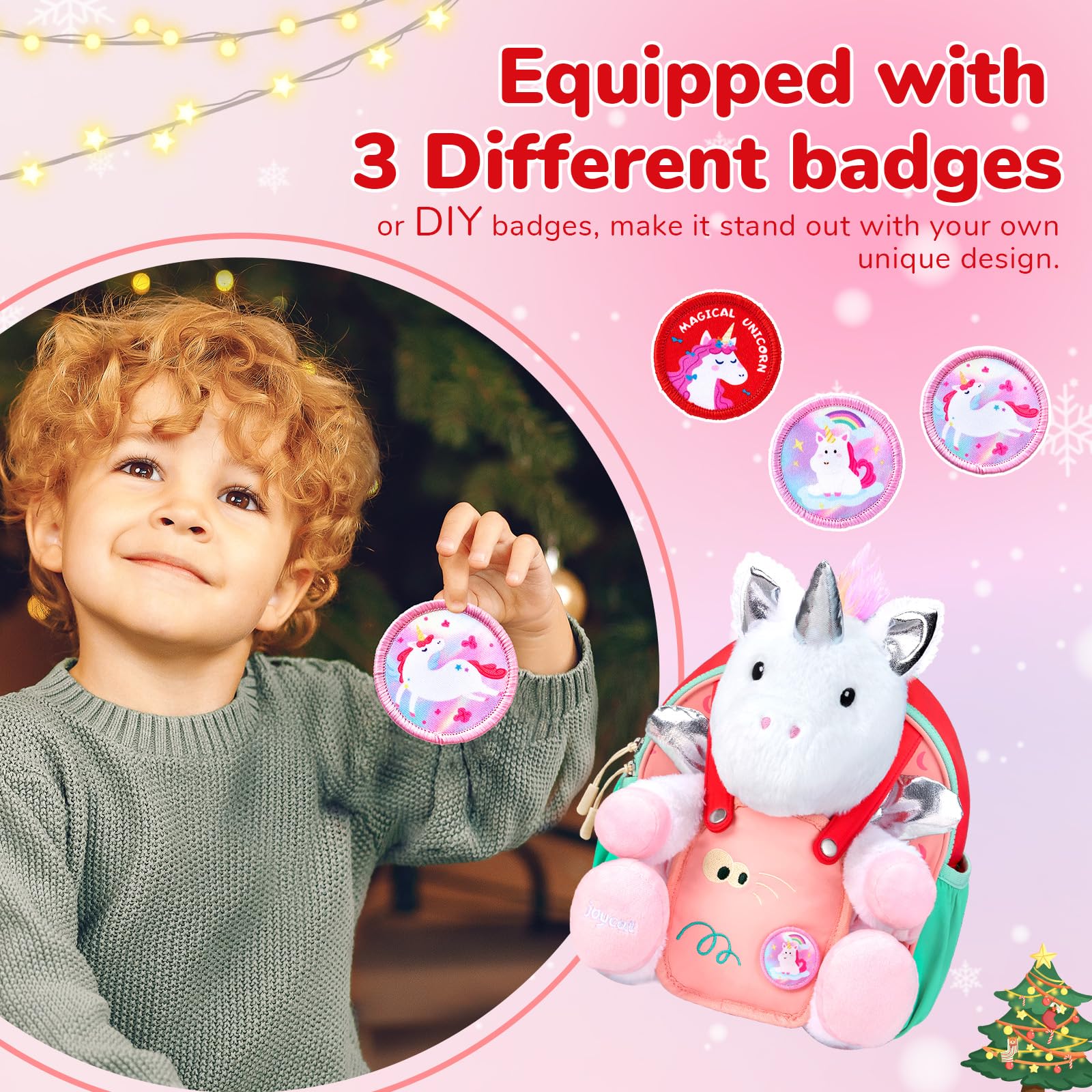 JoyCat Unicorn Toys for Kids 2-5, Unicorn Toys for Kids 2-4, Birthday Gifts for 3 Year Old Boy, Gifts for 3 Year Old Boys, Toddler Backpack