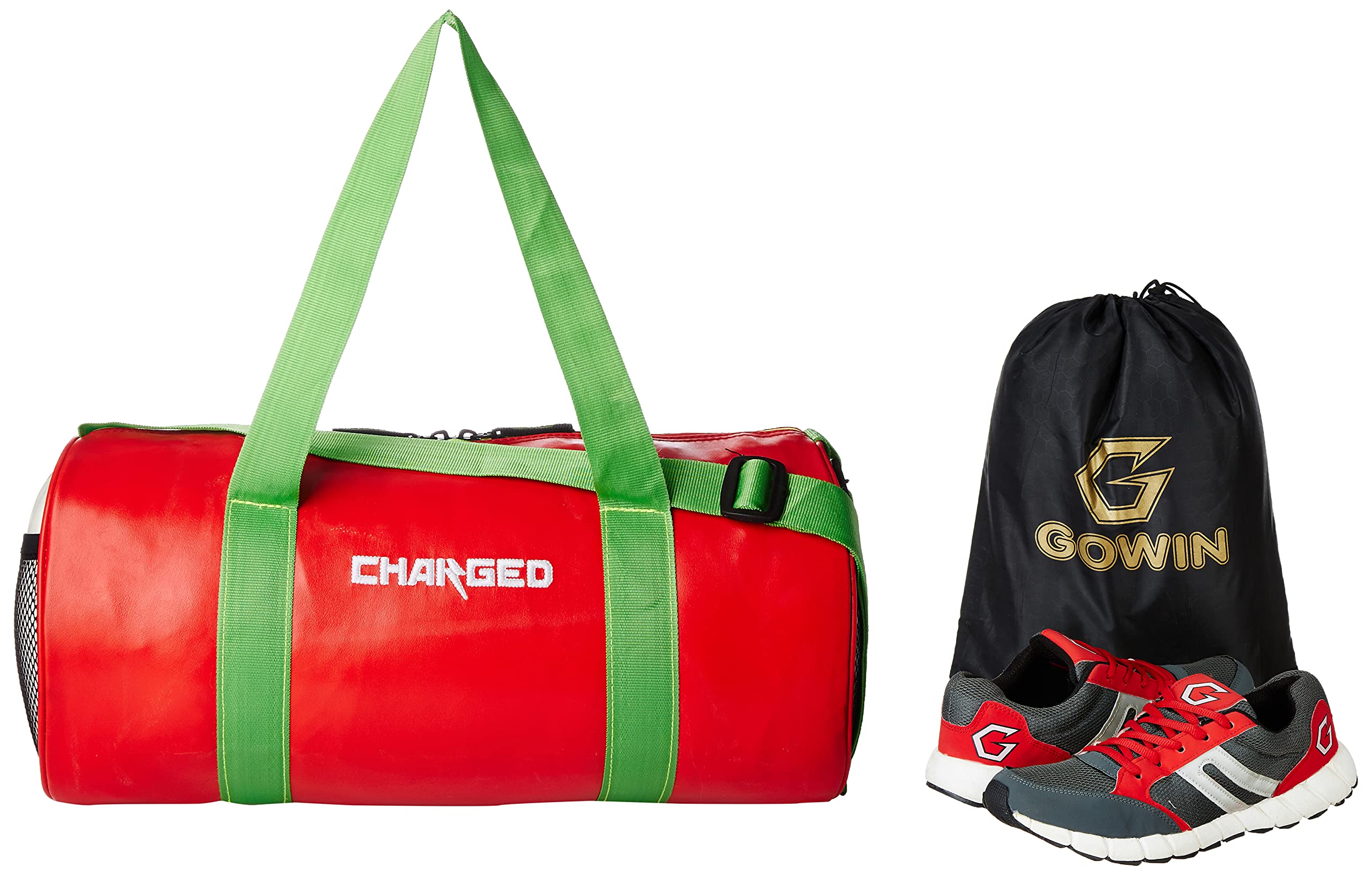 Charged Sports Bag Adena Brown With Gowin Sports Training Shoe Nx-2 Grey Red Size 7-picture-29