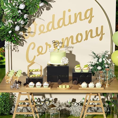 Miniatura 4 de HIIMIEI Elevadores de buffet, elevadores de alimentos para mesa de bufé, estante de exhibición para catering, postres, joyas, figuras, exhibición,