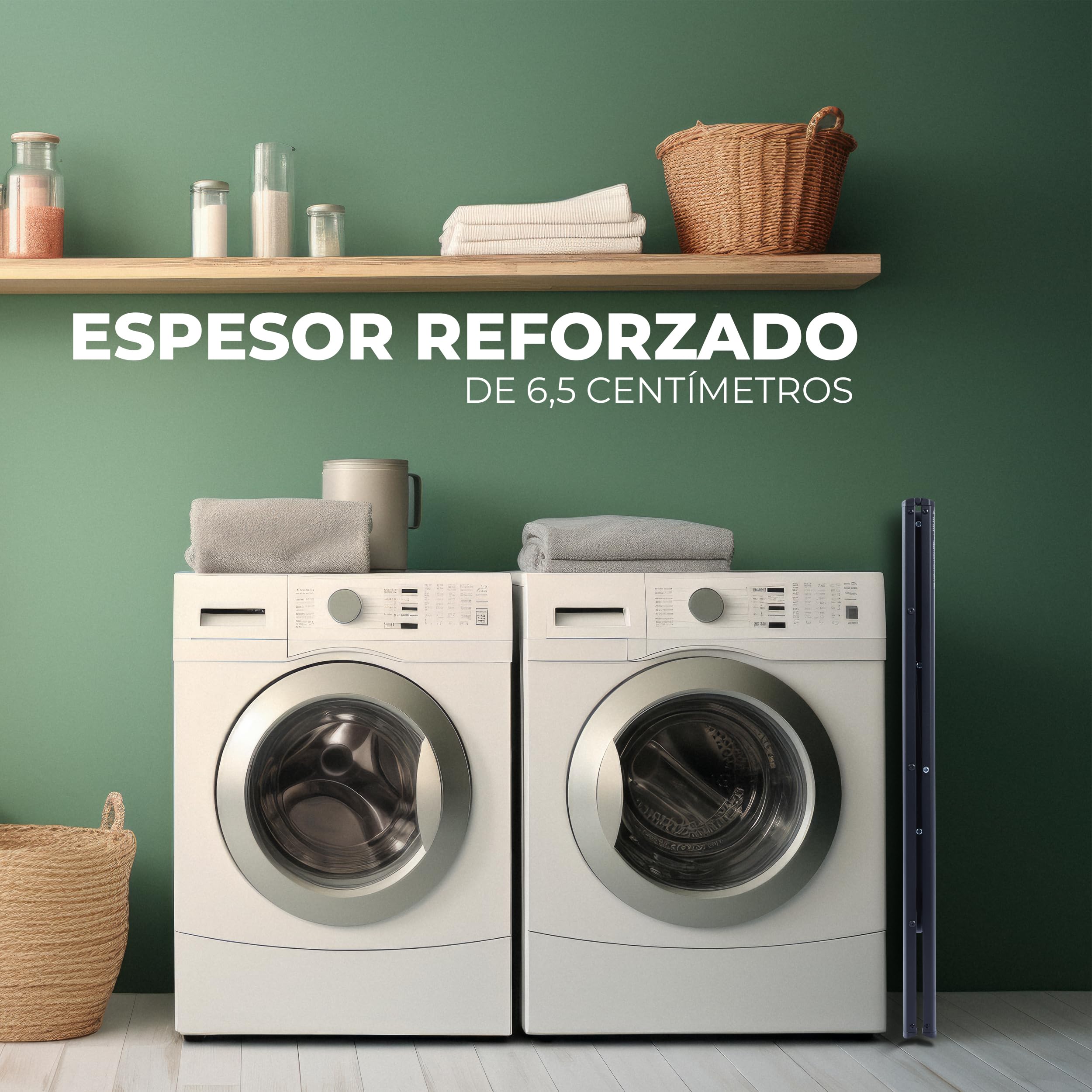 UZIRO Escalera Plegable 3 Peldaños, Escaleras Decorativa, Peldaños Anchos Antideslizantes, Ideal para Uso en Hogar, Cocina y Oficina, Fácil de Guardar y Transportar, Resistente (Negro, 3 Peldaños)