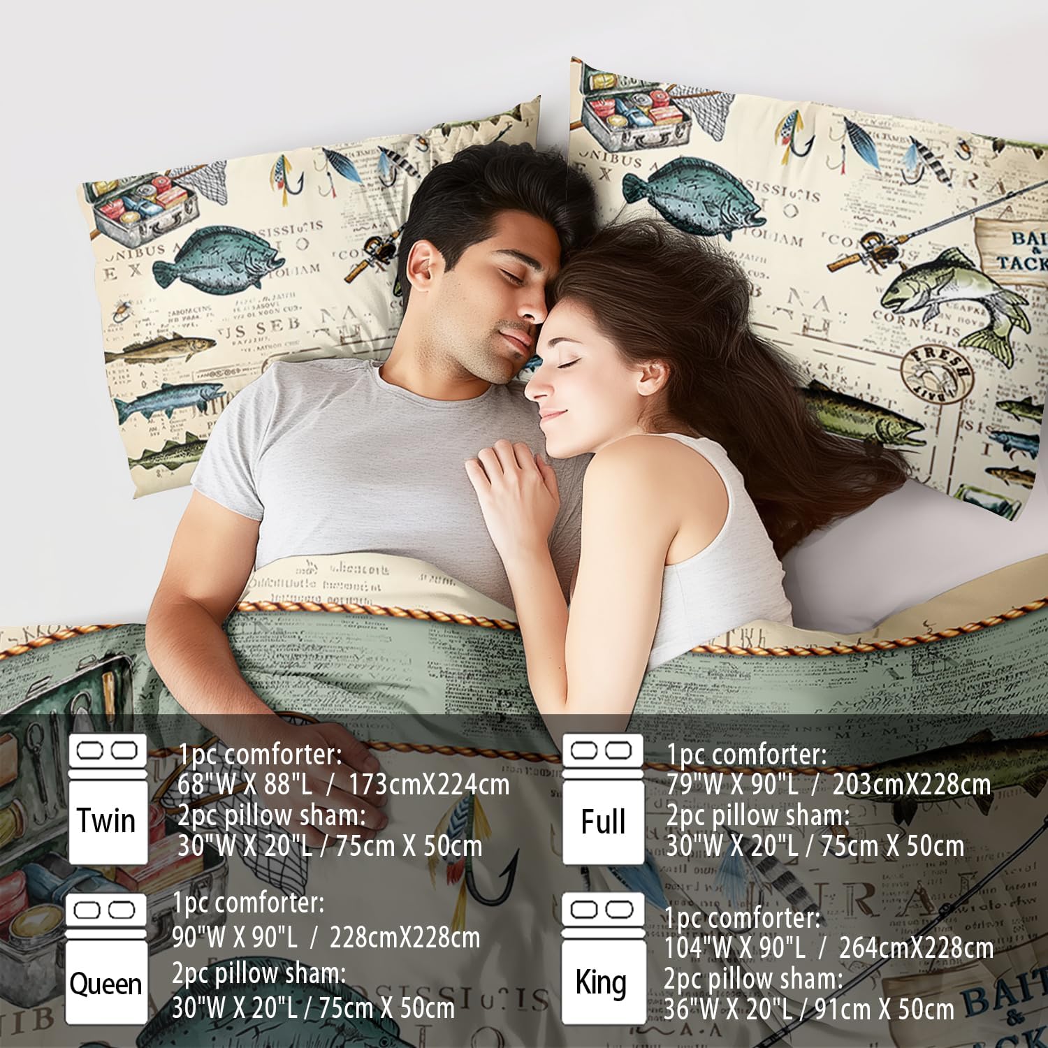 Fish Comforter Set Twin,Nautical Bedding Set Twin for Boy,Ocean Bedding Striped Quilt,Coastal Comforter Fishing Birthday Party Decorations,Nautical Quilt Fishing Decor for Kids and Adult - Image 5