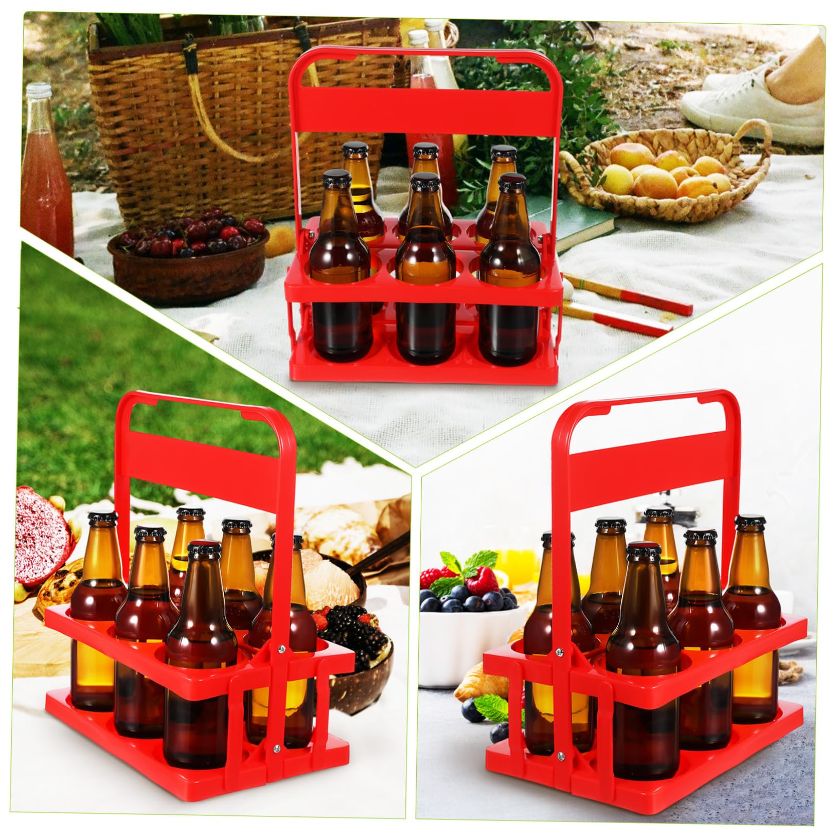 STOBAZA Foldable Drink Carrier Capacity Take Out Cup Holder for Bottles Cups Lightweight Portable Beverage Basket for Picnics Parties Go Use