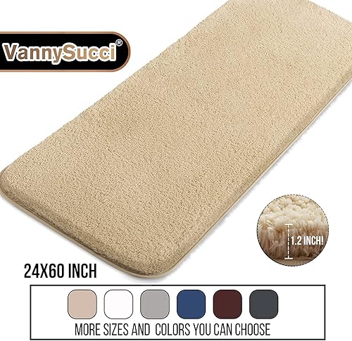 Miniatura 6 de VannySucci Tapetes de baño antideslizantes de 60 x 24 pulgadas, duraderos, suaves, lavables a máquina, tapetes de baño absorbentes de agua con