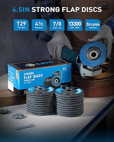 Miniatura 7 de S SATC 20 piezas Discos de Solapamiento 4 1/2 para Amoladora Angular Disco de Solapamiento de Alta Rendimiento 80Grit Tipo 29