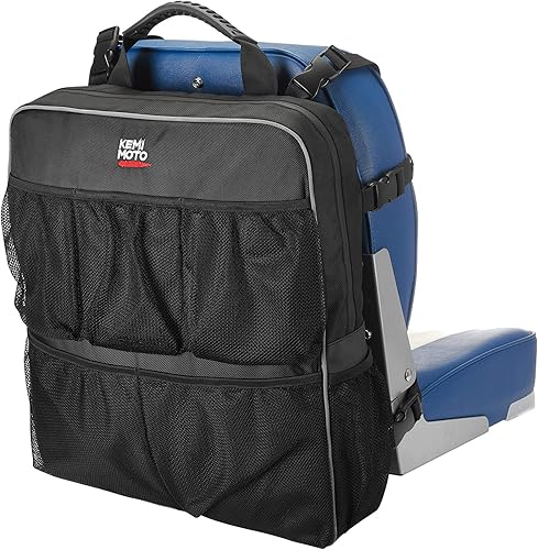 KEMIMOTO Bolsa de almacenamiento para barco, mochila para asiento de barco, organizador de almacenamiento de barco con bolsillos de malla, bolsa de