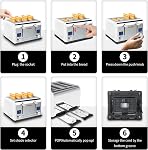 Grille-pain 4 Tranche, grille-pain en acier inoxydable Bagel avec LCD Minuterie, Fentes extra larges, Double écran, Enlèvement de bac en croûte (blanc)