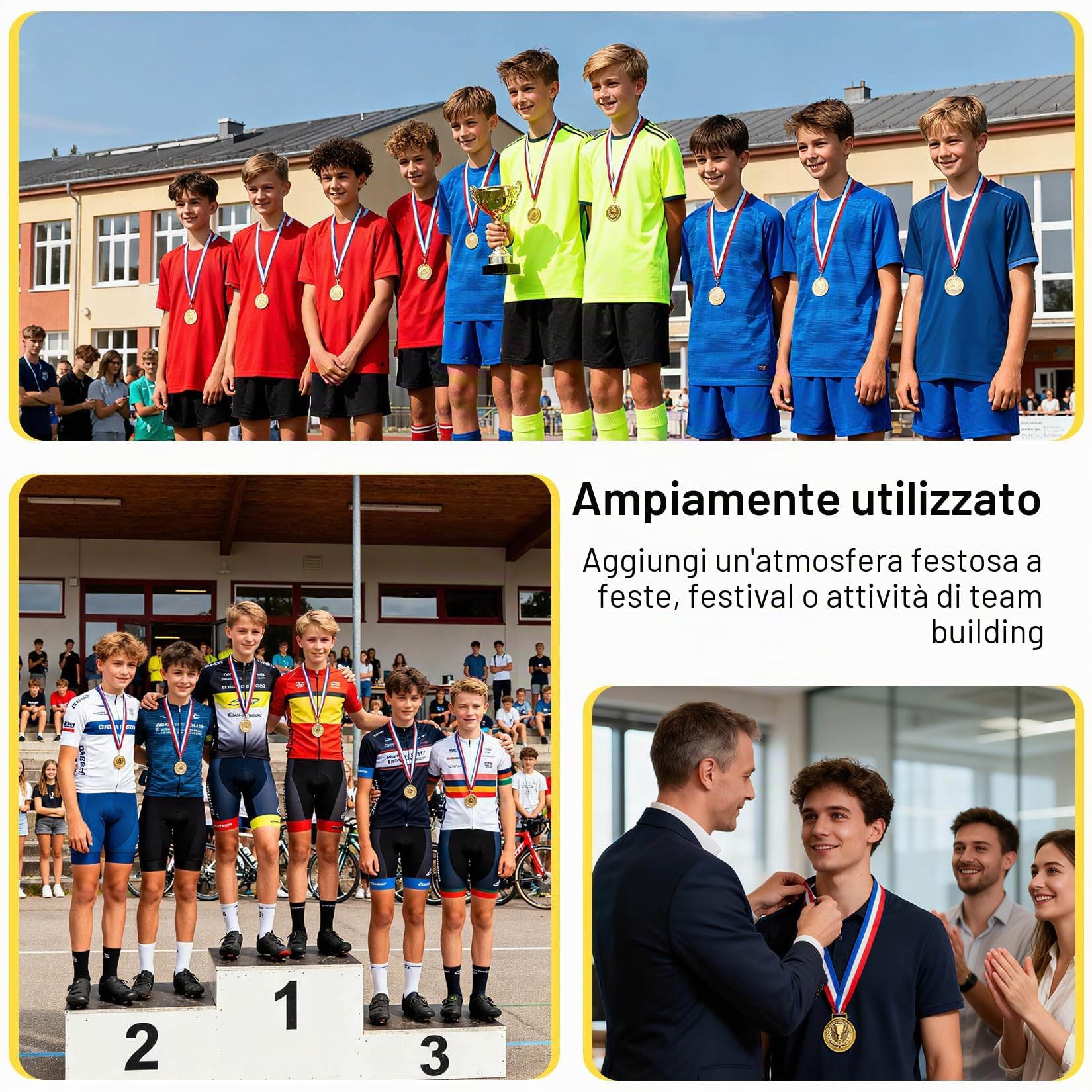 8 Pz Medaglie Bambini, Medaglie Premiazioni Personalizzate, Medaglia per Compleanni Bambini, Medaglia d'oro Vincitori per Sport, Scuola, Feste, Premi