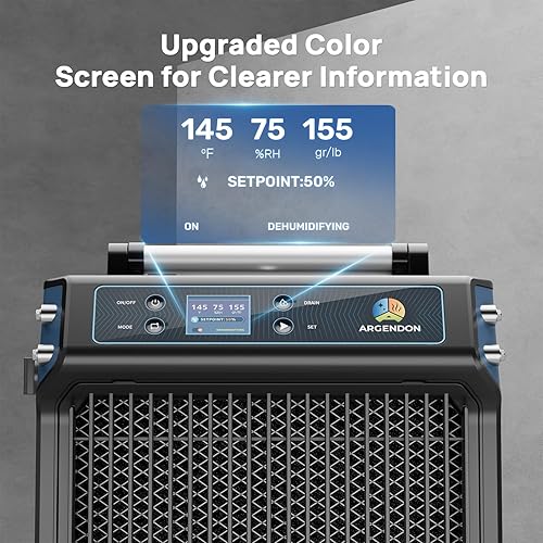 Miniatura 4 de ARGENDON Deshumidificadores de 180 pintas con bomba y manguera de drenaje, deshumidificador comercial para sótano, grandes espacios industriales,