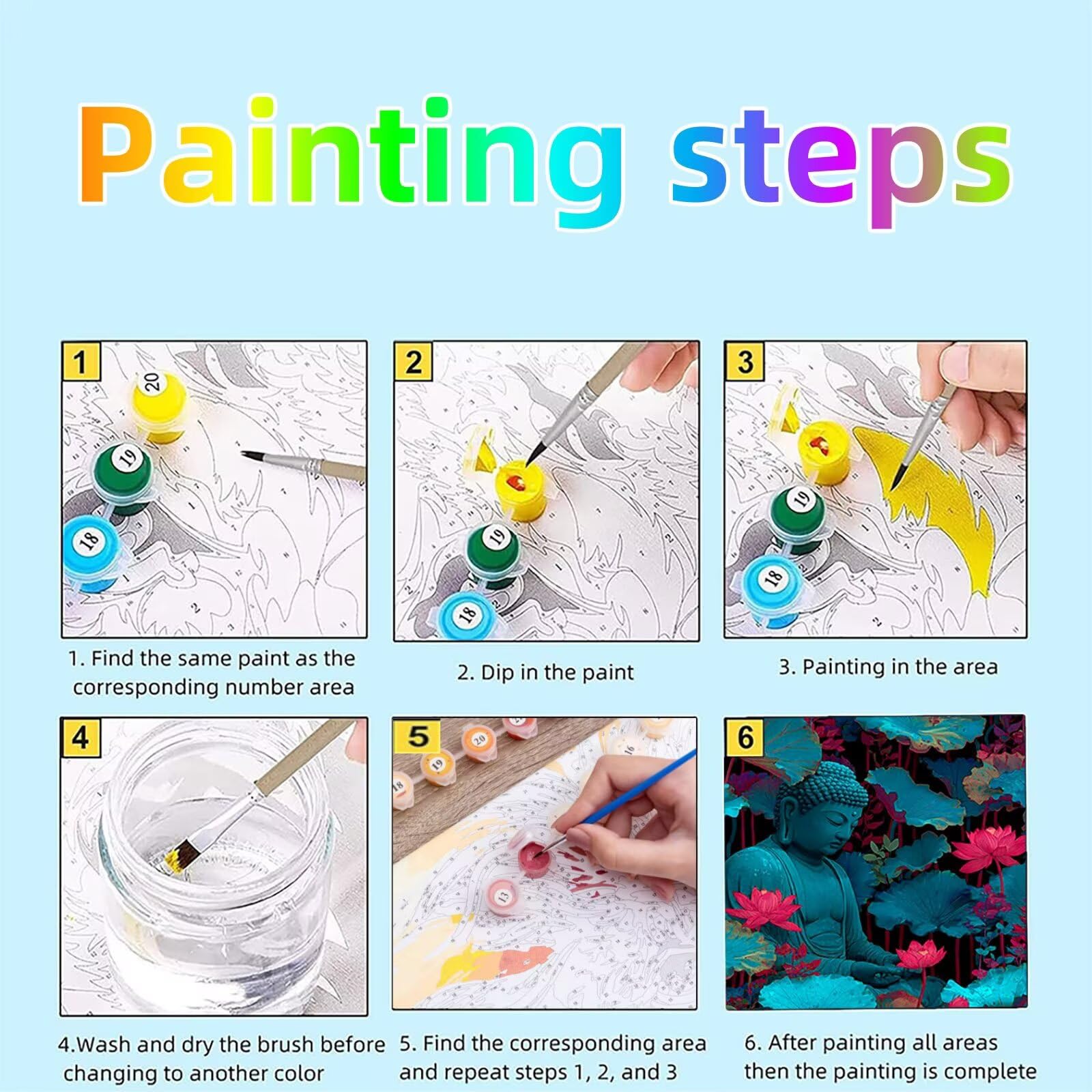 Malen Nach Zahlen Erwachsene Zen DIY Set Erwachsene mit Leinwand zum Bemalen Landschaft 95 x 70cm 36 Farben Acrylfarben Set und Pinsel, Malen Nach Zahlen Kinder für Deko Wohnzimmer Geschenke 2YH-5147