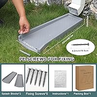 Vista 6 de Protector de Salpicaduras de Canalón de Lluvia, Extensiones de Boca de Canalón para Drenaje de Agua, Protectores de Salpicaduras de Canalón de 61 cm