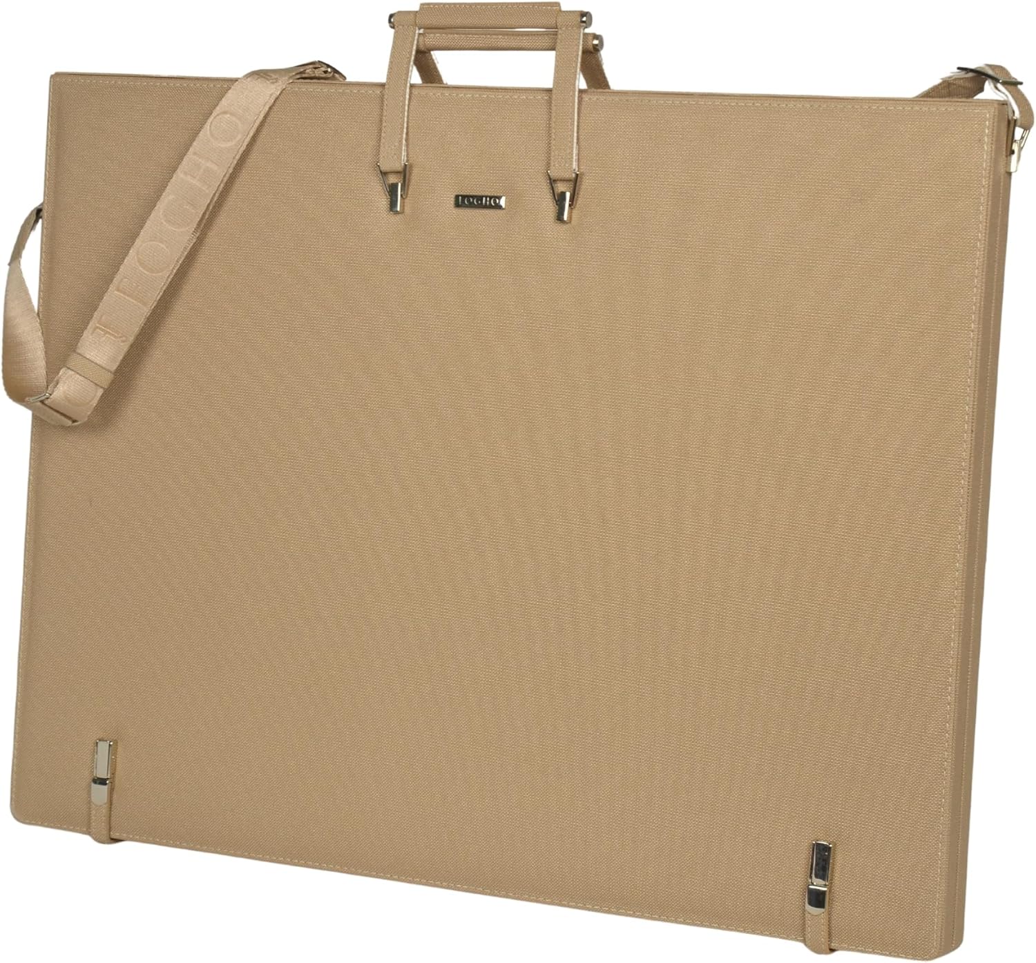 Luxury Art Bag and Leather Portfolio - A3/A2 Leather Padfolio for Artists and Professionals (Black, Silver, Mink, Powder Pink), Mink, A2, Portfolio art bag