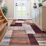 Area Rugs 3X5 for Living Room, Washable Ultra-Thin Checkered Rug for Bedrooms, Non-Slip Soft Flat Print Plaid Carpet for Classroom, Dining Room, Office, Kids Playroom, Gray & Blue
