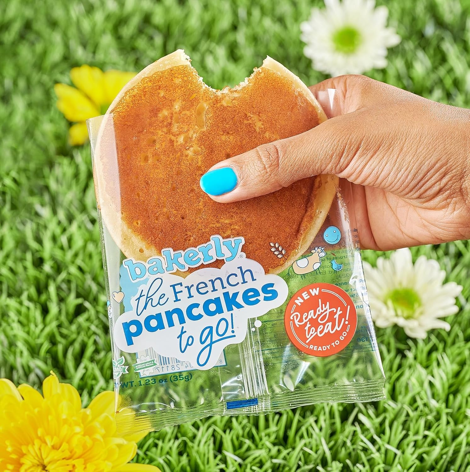 bakerly French Pancakes To-Go! Non GMO, No Artificial Flavors and Colors, 1.23 Ounce (Pack of 48 Pancakes To-Go!)