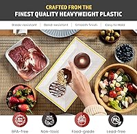 Vista 4 de Bandeja de Servir de Plástico Transparente (Paquete de 4) Bandejas y Platos Desechables Transparentes con Borde Dorado para Servir Alimentos